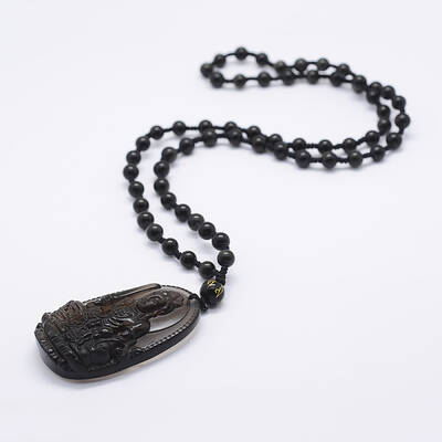Natural Golden Sheen Obsidian Beaded Pendant Necklaces