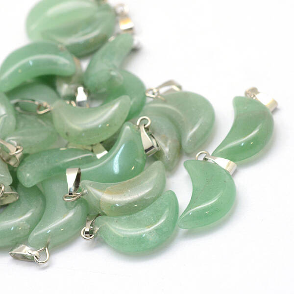 Moon Natural Green Aventurine Pendants