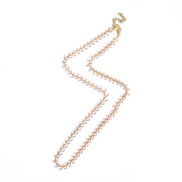 Enamel Ear of Wheat Link Chain Necklace