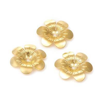 6-Petal Brass Bead Caps