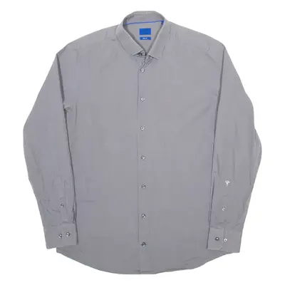 JOOP Slim Fit Mens Plain Shirt Grey Long Sleeve L