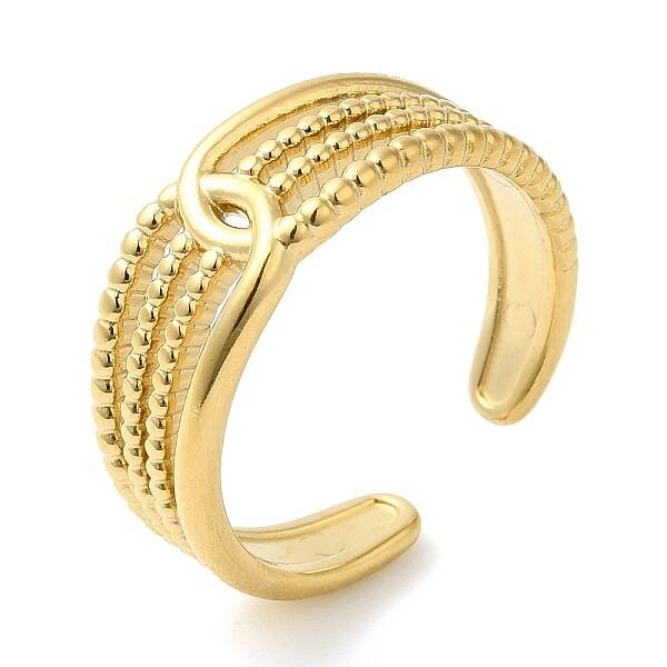 304 Stainless Steel Hollow Open Cuff Ring for Women