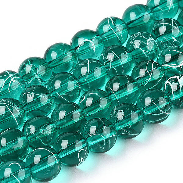 Drawbench Transparent Glass Round Beads Strands