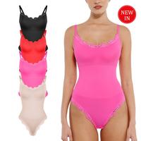 Lover-Beauty Women's Lace Bodysuits  U Neck Sleeveless Thong Sculpting Shapewear Seamless Body Suits Tops Leotard
