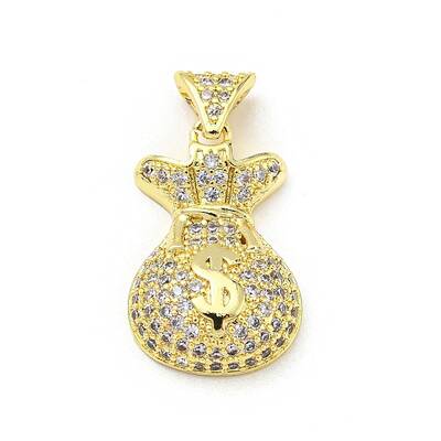 Brass Micro Pave Cubic Zirconia Pendants