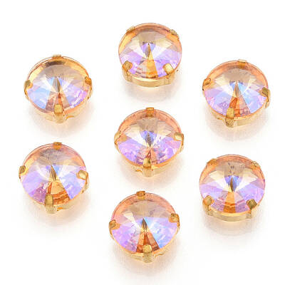 Flat Round Moonlight Effect Sew on Rhinestone