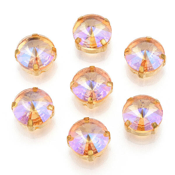 Flat Round Moonlight Effect Sew on Rhinestone
