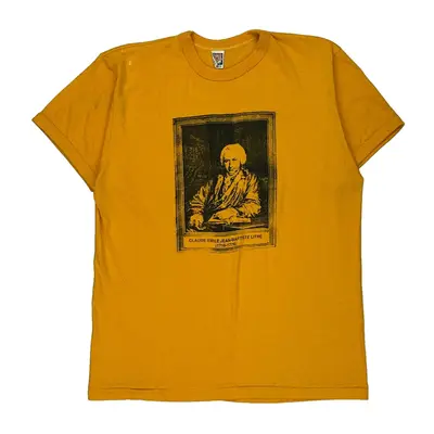 Single Stitch Tiger Brand Graphic T-Shirt - XL Yellow Cotton Blend