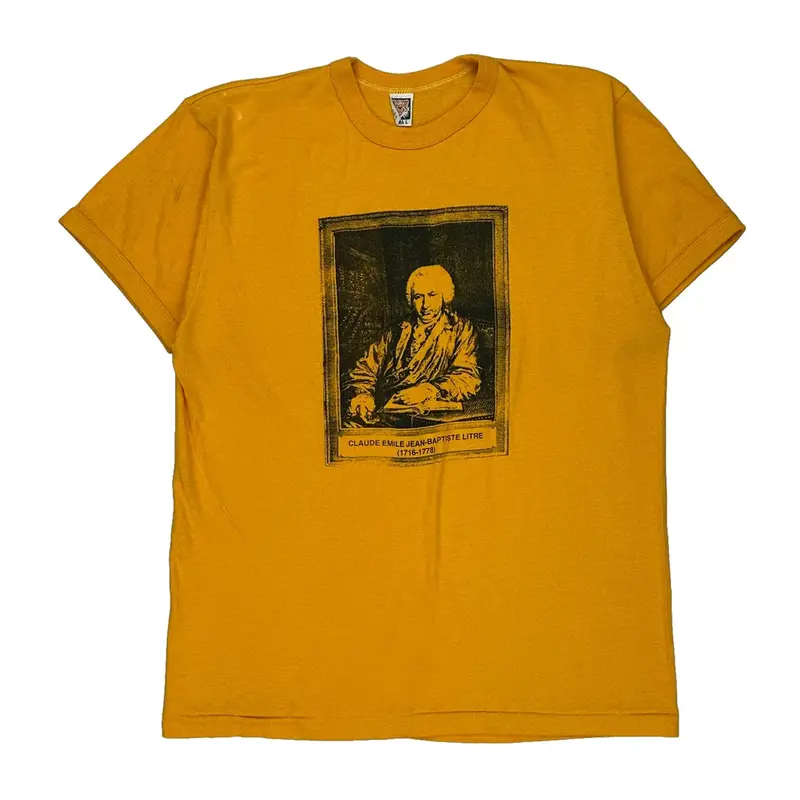 Single Stitch Tiger Brand Graphic T-Shirt - XL Yellow Cotton Blend