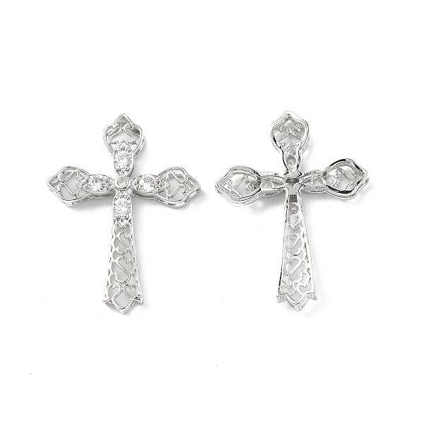 Brass Micro Pave Clear Cubic Zirconia Pendants