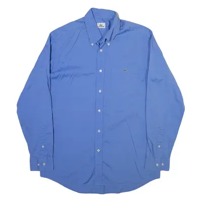 LACOSTE Mens Plain Shirt Blue Long Sleeve M