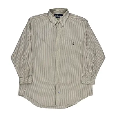 Yarmouth Ralph Lauren Striped Shirt - XL Beige Cotton
