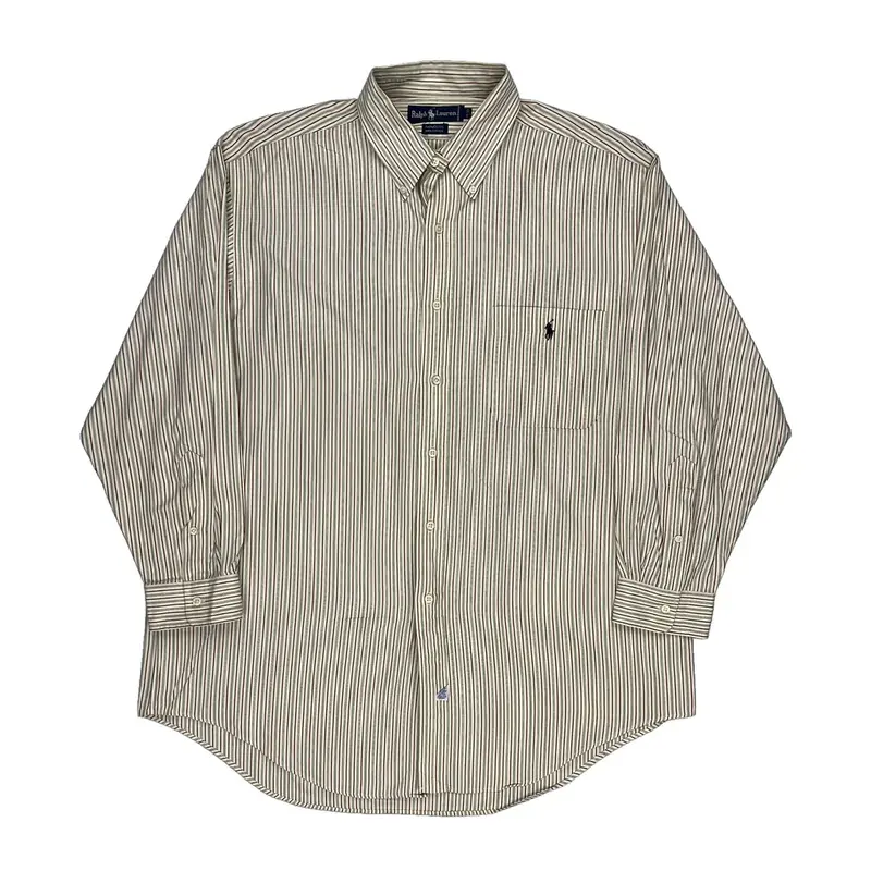 Yarmouth Ralph Lauren Striped Shirt - XL Beige Cotton