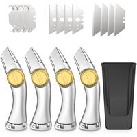 Heavy Duty Roofing Knife, 4 Packs Carpet Knife with Replacement Utility Knife Blades, Roofing Tools with Holder for Carpet Cu...