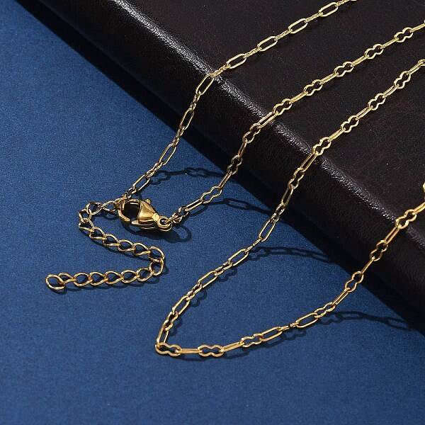 304 Stainless Steel Peanut Link Chain Necklaces for Women