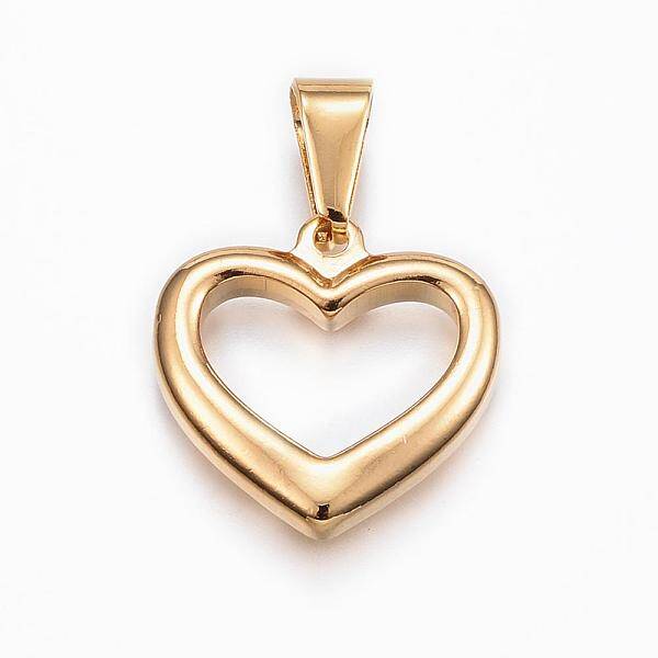 304 Stainless Steel Open Heart Pendants