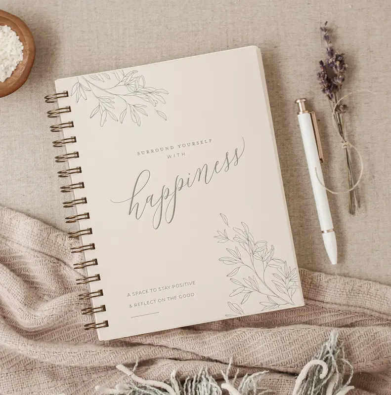 Surround Yourself with Happiness // A Daily Journal to Manifest Happiness, Gratitude, and Personal Growth journal
