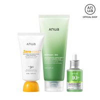 [Anua Official Shop] Acne-safe Essential Trio | Daily Foam Cleansing + Azelaic Serum + SPF, korean sunscreen, no white cast, ...