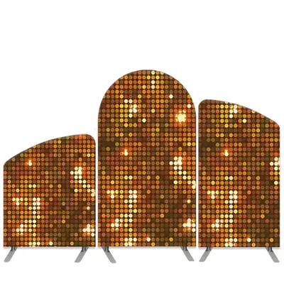 Aperturee Dark Brown Bokeh Gold Theme Birthday Arch Backdrop Kit | Custom Arched Wall Covers | Diy Arch Backdrop Cover | Chia...