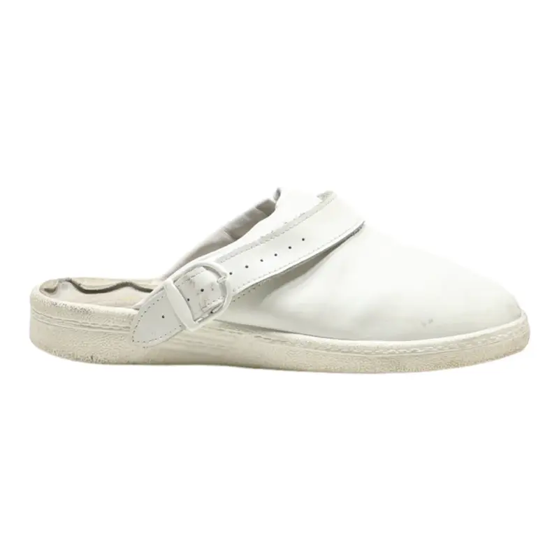 HAZARD Clog Shoes White Leather Mens UK 8