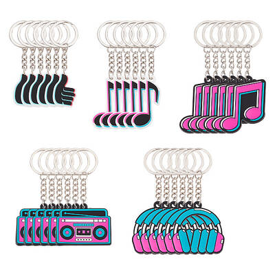 60pcs 5 Style PVC Pendant Keychain