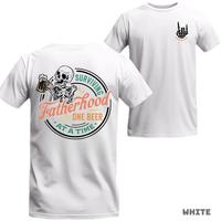 Surviving Fatherhood T-Shirt - Skeleton with Beer Graphic and One Beer at a Time Quote Perfect for Fathers with Humor, Cotton...
