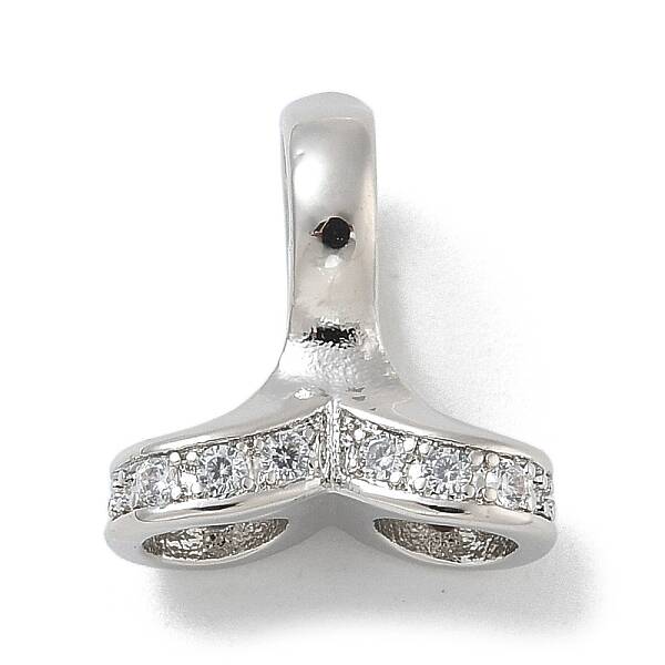 Rack Plating Brass Micro Pave Clear Cubic Zirconia Charms
