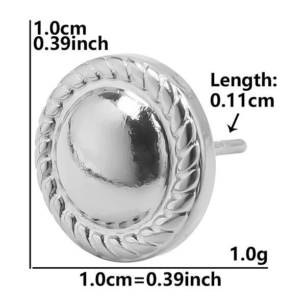 Non-Tarnish Flat Round Stainless Steel Stud Earrings for Women