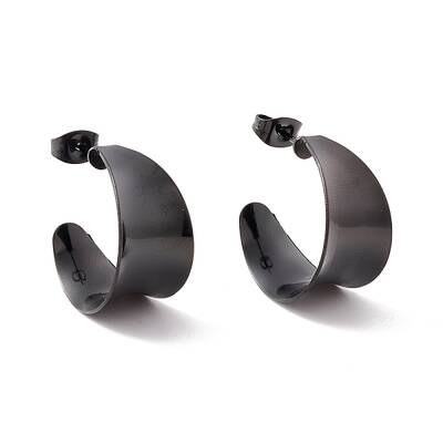Ion Plating(IP) 304 Stainless Steel Chunky C-shape Stud Earrings
