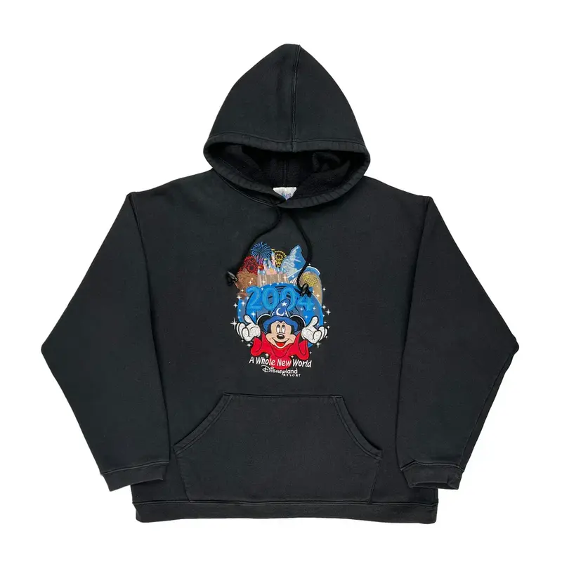 Mickey Mouse Disneyland Resort Hoodie - Large Black Cotton Blend | Size: large