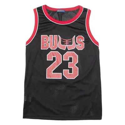 BSKT Bulls #23 Boys Jersey Black Sleeveless XL