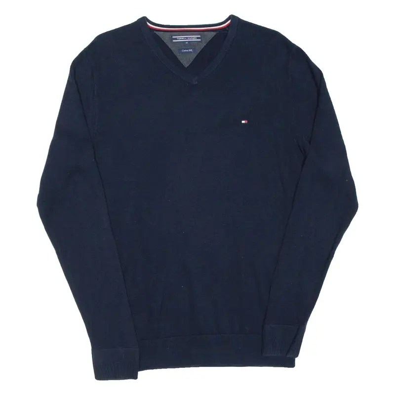 TOMMY HILFIGER Mens Jumper Blue Tight Knit M