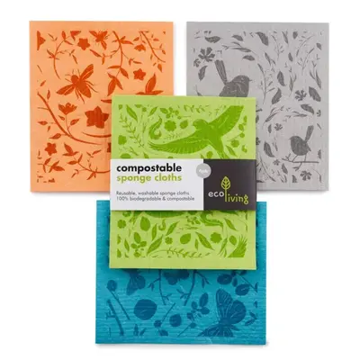 Compostable Sponge Cleaning Cloths | Size: 4 Pack | Color: Botanic Garden