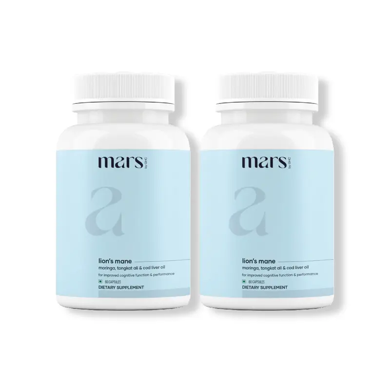 Mars Pure Lion's Mane Caps: Powered with Moringa, Tongkat Ali & Cod Liver Oil (60 N)