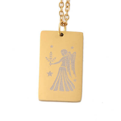 Golden 202 Stainless Steel Constellation Pendants Necklaces