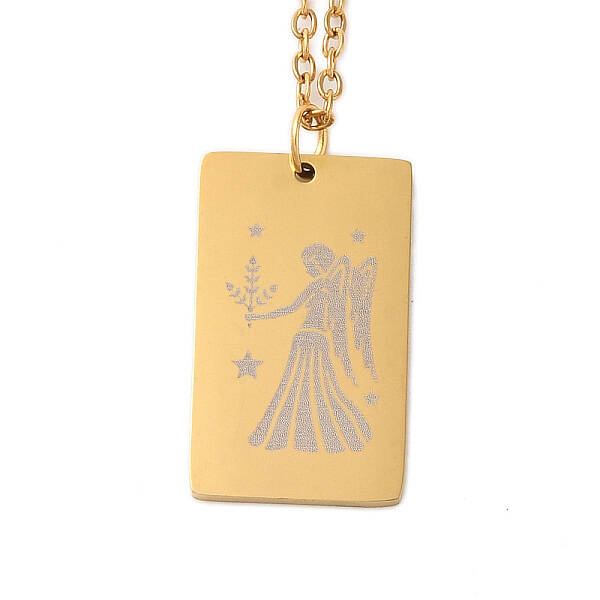 Golden 202 Stainless Steel Constellation Pendants Necklaces