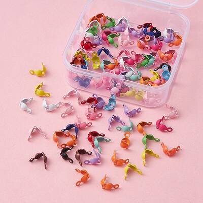 100Pcs Spray Painted Iron Bead Tips