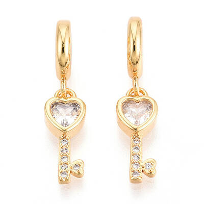 Brass Micro Pave Cubic Zirconia Pendants