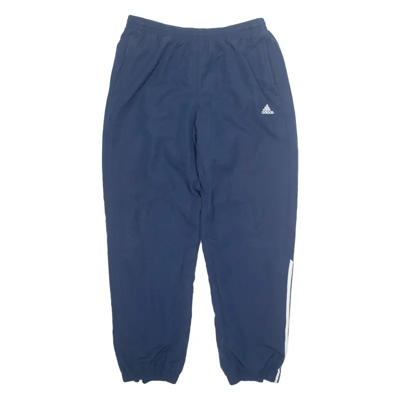ADIDAS Mens Track Pants Blue Tapered L W32 L30