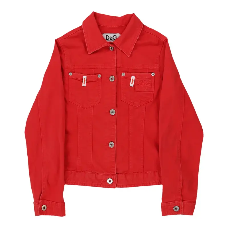 12 Years Dolce & Gabbana Denim Jacket - Medium Red Cotton | Size: medium
