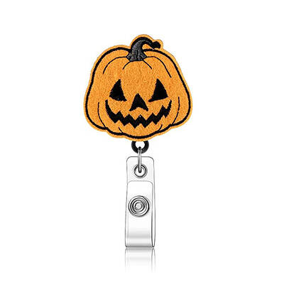 Halloween Theme Wool Felt Clip-On Retractable Badge Holders