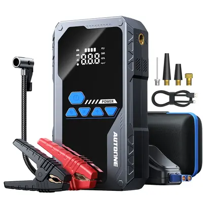 AUTOONE 12800mAh Jump Starter with Air Compressor (10L Gas/8.0L Diesel), 150PSI Car Battery Jumper Starter Portable, 4000A Ju...