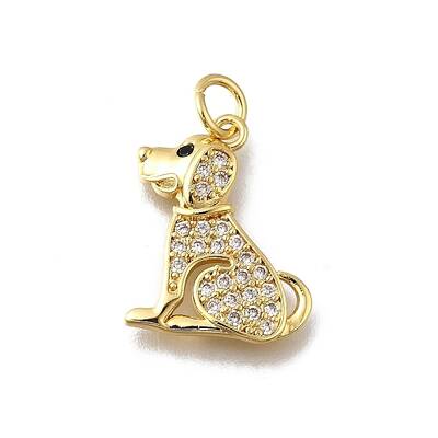 Brass Micro Pave Clear Cubic Zirconia Pendants