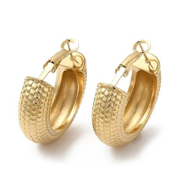 Ion Plating(IP) 304 Stainless Steel Thick Hoop Earrings