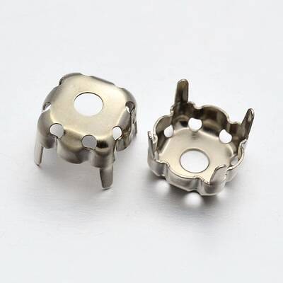 Square Brass Sew on Prong Settings