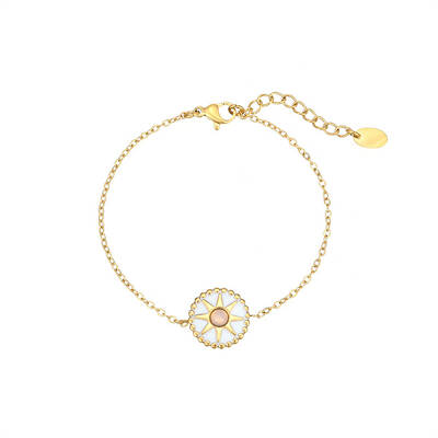 Stylish Stainless Steel Gold-Plated Cat Eye Necklace and Bracelet