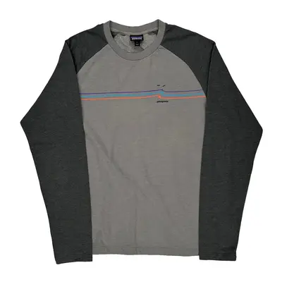 Patagonia Long Sleeve T-Shirt - Large Grey Cotton Blend