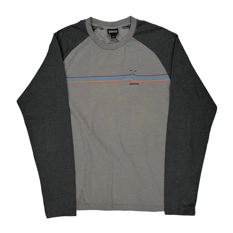 Patagonia Long Sleeve T-Shirt - Large Grey Cotton Blend