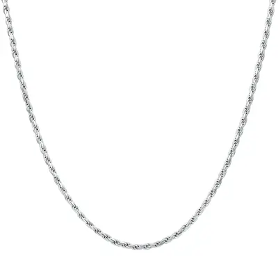 Sterling Silver Rope Chain Necklace