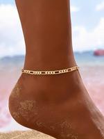 Simple Style Chain Anklet, Fashionable Stainless Steel Anklet for Women & Girls, Casual Adjustable Ankle Bracelet for Party, ...